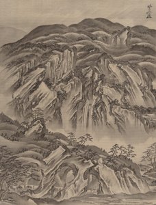 Stenigt landskap, ca. 1887. av Kawanabe Kyosai