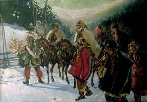 Hucul bröllop, 1909 av Kazimierz Sichulski