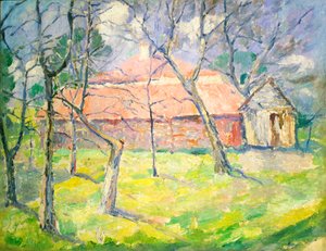 Landskap nära Kiev, 1930. av Kazimir Severinovich Malevich