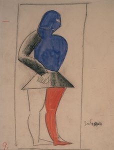 Buse. Kostymdesign för operan Seger över solen av A. Kruchenykh av Kazimir Severinovich Malevich