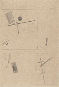 Suprematist teckning av Kazimir Severinovich Malevich