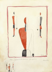 Tre Suprematistfigurer, ca. 1921-2 av Kazimir Severinovich Malevich