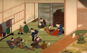 Geishagrupp, av Kawahara Keiga (1786-cirka 1860), akvarell, Japan, japansk civilisation, början av 1800-talet