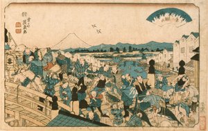 Uppklarnande väder vid Nihonbashi-bron av Keisai Eisen