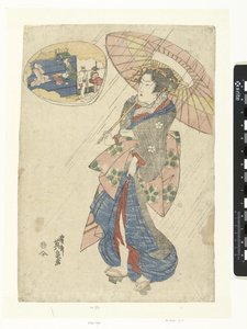 Courtesan in de regen av Keisai Eisen