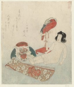 En docka och andra leksaker Berömda platser och produkter i Yamashiro-provinsen (serietitel) Yamashiro meisho meibutsu (serietitel på objekt) av Keisai Eisen