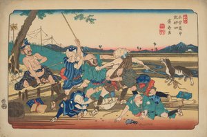 Iwamurata, de blindas strid, bild 23 i serien: De sextionio etapperna på Kisokaido-vägen / Kisokaido rokujukyu tsugi av Keisai Eisen