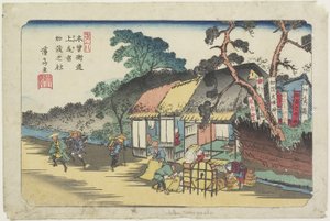 Nr 6: Kamo Shrine nära Ageo Station, 1830-1844 av Keisai Eisen