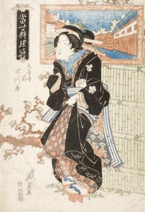 Tagawaya-restaurangen framför Daionji-templet av Keisai Eisen