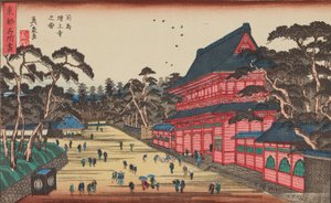 Utsikt över Zojoji-templet i Shiba / Shiba Zojoji no zu, ur serien: Berömda vyer från Toto (Edo) / Toto meisho av Keisai Eisen
