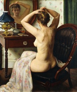Efter badet (olja på duk) av Keith Shaw Williams