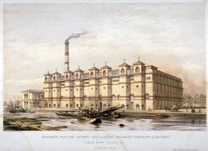 Spannmålsmagasin på Canada Wharf, Rotherhithe, London, c1860