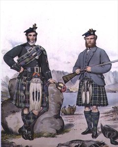 Kilted jägare från Hebriderna, graverad av Vincent Brooks, c.1868 (litho) av Kenneth (after) Macleay