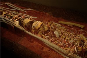 Arkeologi; Hominid; Hominin; Mänsklig ev - Homo sapien Sapiens; Mänsklig evolution; Ice A..., 2000 (foto) av Kenneth Garrett