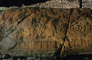 Guatemala; Maya; Aguateca, stenmonument Tan Te