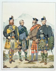 John MacLachlan, Hugh Grahame, James MacFarlane och Angus Colquhoun, fyra av drottning Victorias "Highlanders", graverade av Vincent Brooks, 1869