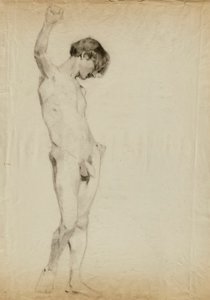 (Utan titel) (Studie av stående manlig nakenbild) av Kenyon Cox