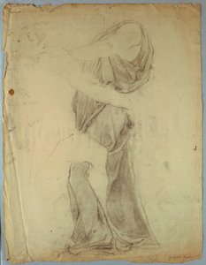 Draperistudie för "Jacob Wrestling with the Angel" av Kenyon Cox