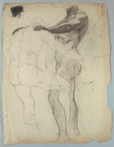 Figurstudie för "Jacob Wrestling with the Angel" av Kenyon Cox
