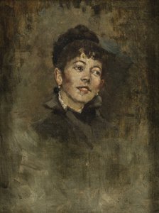 En ung flickas huvud, 1878-1882 (olja på kompositionstavla) av Kenyon Cox