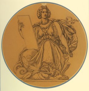 Studera för "Law," Lunette i Hudson County Courthouse, Jersey City, NJ av Kenyon Cox