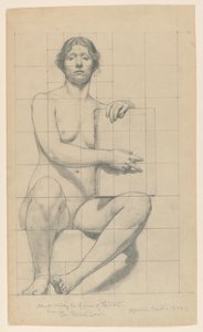 Studie för "The State", "The Reign of the Law", Appellate Division Court House, New York, NY av Kenyon Cox