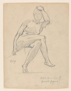 Studie av en kvinnlig figur av Kenyon Cox