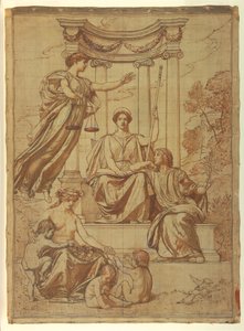 The Beneficence of the Law, Design for Mural at Essex County Court House, Newark, New Jersey av Kenyon Cox