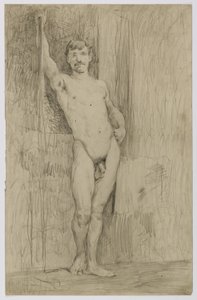 Utan titel (studie av stående manlig nakenbild) av Kenyon Cox