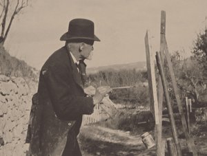 Paul Cézanne målar på Les Lauves, 1906.