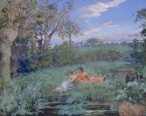 The Lovers on the River Bank, ca 1910-20 (pastell och akvarell på kartong)