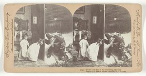 Jessie - Jag ska se om han kommer, Harold. Tomten - jag ska se om de där barnen sover, 1899. av Keystone View Company