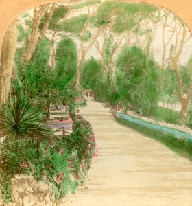 Promenade, Alameda Garden, Rock of Gibraltar, 1896. av Keystone View Company