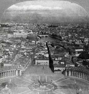 Rom, den eviga staden, från balkongen i St. Peters Italien, 1904. av Keystone View Company