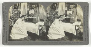 Den tomma spjälsängen. Vi är närmare den andra stranden sedan barnet dog, 1899. av Keystone View Company