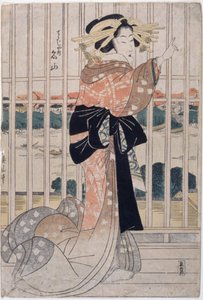 Kurtisanen Meizan från Chōjiya av Kikukawa Eizan