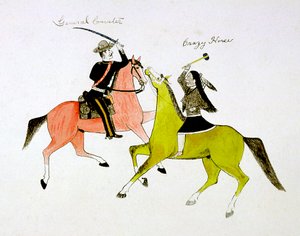 Konflikt mellan general George Custer 1839-1876 och Crazy Horse, Sioux Dakota Indian.