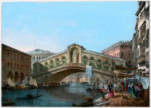 Rialtobron, Venedig, Italien, 1800-talet. av Kirchmayn