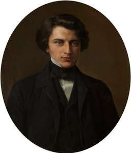 Porträtt av poeten Vladimir Zhemchuzhnikov, 1830-1884, 1854. av Kirill Antonovich Gorbunov