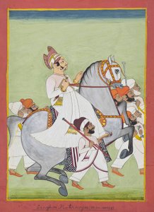 Ridsporträtt av Singhji Motiram G, 1908/3 av Kiritaji Bhak