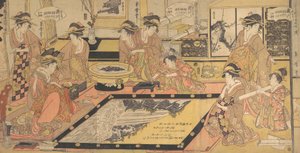 En votivbild som ska doneras till Kannon i Asakusa..., ca. 1800. av Kitagawa Kikumaro