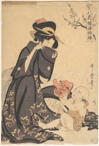 En kvinna som leker med en liten pojke av Kitagawa Utamaro