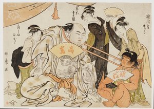 Ett spel med neck pull av Kitagawa Utamaro