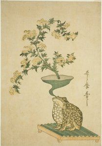 Ett arrangemang av valerian (Ominaeshi) och kinesiska klockblommor (Kikyo) av Kitagawa Utamaro