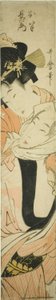 Choemon bär Ohan på sin rygg av Kitagawa Utamaro