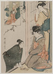Chushingura: Akt II av The Storehouse of Loyalty, sent 1790-tal. av Kitagawa Utamaro