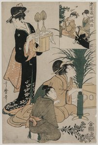 Chushingura: Akt IV av The Storehouse of Loyalty, sent 1790-tal. av Kitagawa Utamaro