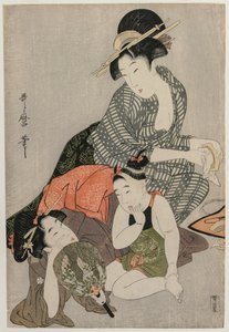 Rengöringskammar, c. sent 1790-tal. av Kitagawa Utamaro