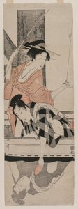 Par i en båt av Kitagawa Utamaro