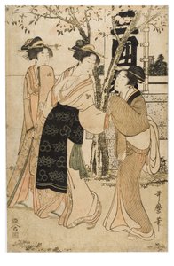 Utställning av skatter vid Mimeguri Shrine av Kitagawa Utamaro